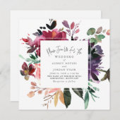 Invitation Mariage floral d'aquarelle moderne (Devant / Derrière)