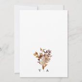 Invitation Mariage Floral d'Automne (Dos)