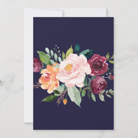 Invitation Mariage floral d'automne (Dos)