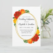 Invitation Mariage Floral d'automne (Debout devant)