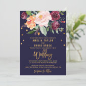 Invitation Mariage floral d'automne (Debout devant)