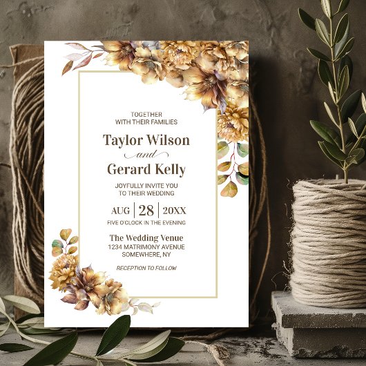 Invitation Mariage floral d'automne