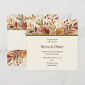 Invitation Mariage Floral d'Automne (Devant / Derrière)
