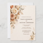 Invitation Mariage Floral d'Automne de Luxe (Devant)