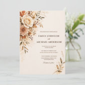 Invitation Mariage Floral d'Automne de Luxe (Debout devant)