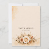 Invitation Mariage Floral d'Automne de Luxe (Dos)