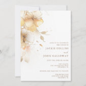 Invitation Mariage Floral d'Automne Doré (Devant)
