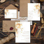 Invitation Mariage Floral d'Automne Doré