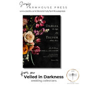 Invitation Mariage floral d'automne élégant foncé