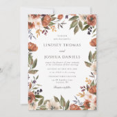 Invitation Mariage Floral d'Automne Rustique (Devant)