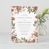 Invitation Mariage Floral d'Automne Rustique (Debout devant)