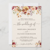 Invitation Mariage floral de automne romantique (Devant)