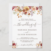 Invitation Mariage floral de automne romantique (Devant)