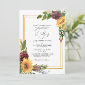 Invitation Mariage floral de automne simple et élégant (Debout devant)