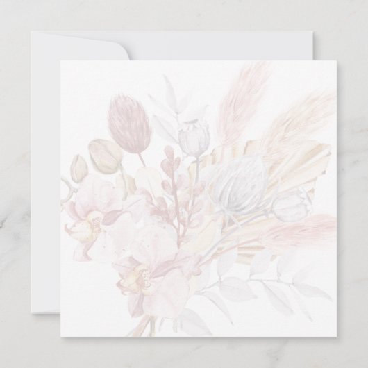 Invitation Mariage floral de Boho Beige Neutre Rustique (Dos)