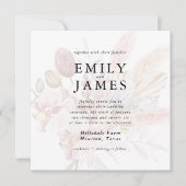 Invitation Mariage floral de Boho Beige Neutre Rustique (Devant)