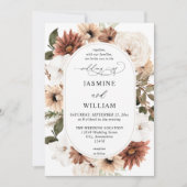 Invitation Mariage floral de Boho neutre rustique (Devant)