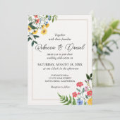 Invitation Mariage floral de Boho neutre rustique (Debout devant)