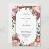 Invitation Mariage floral de Boho neutre rustique (Devant)