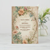 Invitation Mariage floral de Boho neutre rustique (Debout devant)