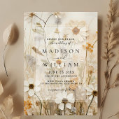 Invitation Mariage floral de Boho neutre rustique
