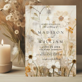 Invitation Mariage floral de Boho neutre rustique