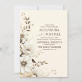 Invitation Mariage floral de Boho neutre rustique (Devant)