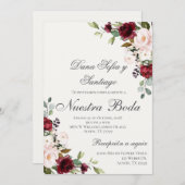 Invitation Mariage Floral de Bourgogne (Devant / Derrière)