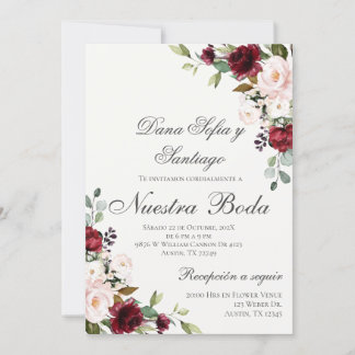 Invitation Mariage Floral de Bourgogne
