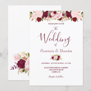 Invitation Mariage floral de Bourgogne