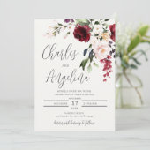 Invitation Mariage floral de Bourgogne (Debout devant)