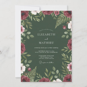 Invitation Mariage Floral de Bourgogne en Forêt