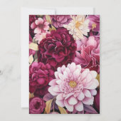 Invitation Mariage floral de Bourgogne et de Blush (Dos)