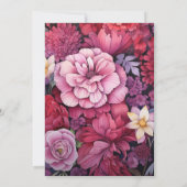 Invitation Mariage floral de Bourgogne et de Blush (Dos)