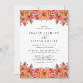 Invitation Mariage floral de Burgundy Terracotta Fall (Devant)