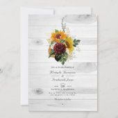 Invitation Mariage Floral de Campagne Automne Rustique Code Q (Devant)