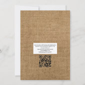 Invitation Mariage Floral de Campagne Automne Rustique Code Q (Dos)
