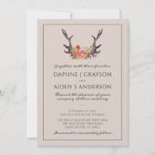 Invitation Mariage Floral de Cerf de Camp (Devant)