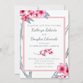 Invitation Mariage floral de cerise en fleurs (Devant)