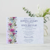 Invitation Mariage floral de chardon écossais (Debout devant)