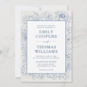 Invitation Mariage floral de Chinoiserie (Devant)