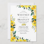 Invitation Mariage Floral de citron jaune d'été (Devant)