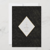 Invitation Mariage floral de confetti rose noir (Dos)