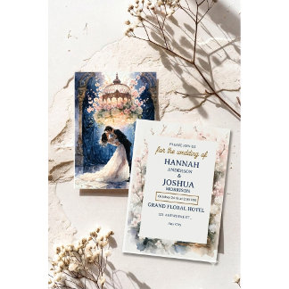 Invitation Mariage Floral de Conte de Fées à l'Aquarelle Roma
