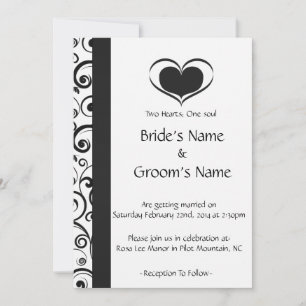 Invitation Mariage floral de deux coeurs