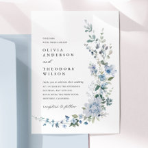 Mariage Floral de Fleur Sauvage Bleu Poussiéreux