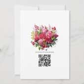 Invitation Mariage floral de framboise (Dos)