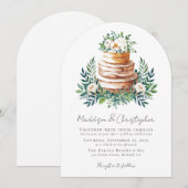 Invitation Mariage floral de gâteau Eucalyptus (Devant / Derrière)
