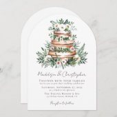 Invitation Mariage floral de gâteau Eucalyptus (Devant / Derrière)