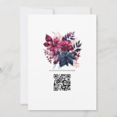 Invitation Mariage floral de la Bourgogne et de la Marine (Dos)